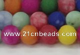 CCN2555 15.5 inches 12mm round mixed color matte candy jade beads