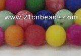 CCN2556 15.5 inches 14mm round mixed color matte candy jade beads