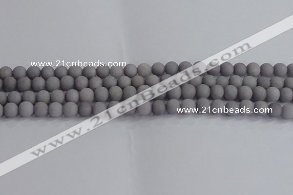 CCN2581 15.5 inches 6mm round matte candy jade beads wholesale