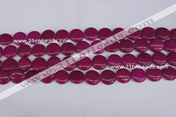 CCN2601 15.5 inches 18mm flat round candy jade beads wholesale