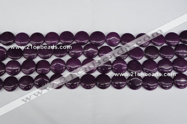CCN2605 15.5 inches 18mm flat round candy jade beads wholesale