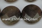 CCN261 15.5 inches 25mm faceted coin candy jade beads wholesale