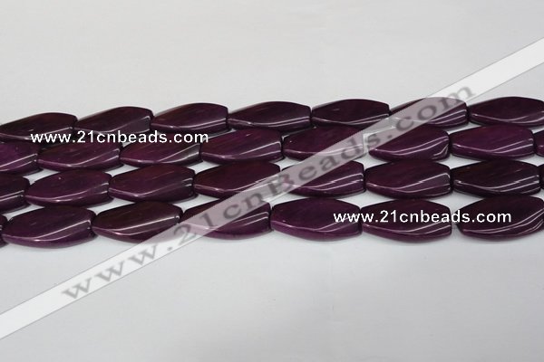 CCN2618 15.5 inches 15*30mm twisted rectangle candy jade beads