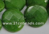 CCN262 15.5 inches 25mm faceted coin candy jade beads wholesale