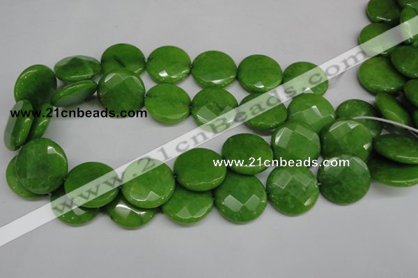 CCN262 15.5 inches 25mm faceted coin candy jade beads wholesale