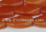 CCN2620 15.5 inches 15*30mm twisted rectangle candy jade beads