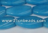 CCN2622 15.5 inches 15*30mm twisted rectangle candy jade beads