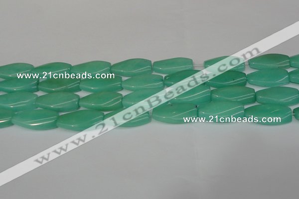 CCN2623 15.5 inches 15*30mm twisted rectangle candy jade beads