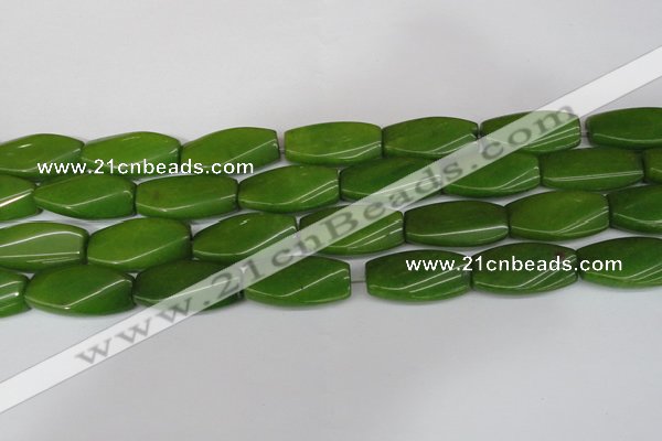 CCN2624 15.5 inches 15*30mm twisted rectangle candy jade beads