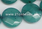 CCN263 15.5 inches 25mm faceted coin candy jade beads wholesale