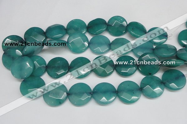 CCN263 15.5 inches 25mm faceted coin candy jade beads wholesale