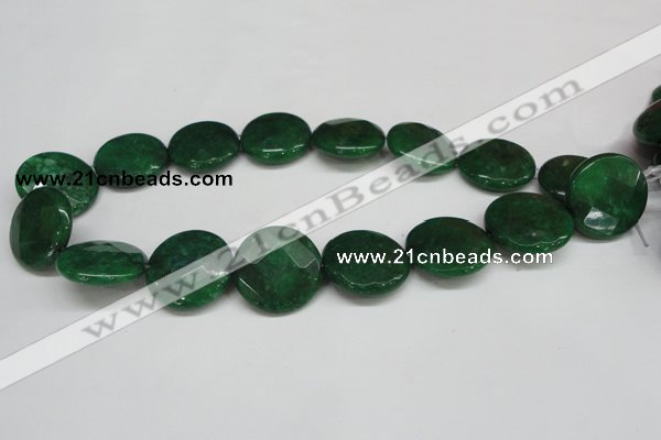 CCN264 15.5 inches 25mm faceted coin candy jade beads wholesale