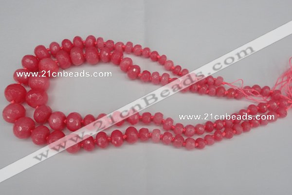 CCN2647 15.5 inches 5*8mm - 12*16mm faceted rondelle candy jade beads