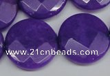 CCN267 15.5 inches 25mm faceted coin candy jade beads wholesale