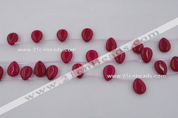 CCN2676 Top-drilled 13*18mm flat teardrop candy jade beads