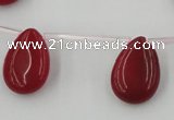 CCN2677 Top-drilled 13*18mm flat teardrop candy jade beads