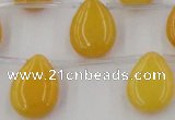CCN2678 Top-drilled 13*18mm flat teardrop candy jade beads
