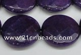 CCN268 15.5 inches 25mm faceted coin candy jade beads wholesale