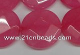 CCN269 15.5 inches 25mm faceted coin candy jade beads wholesale