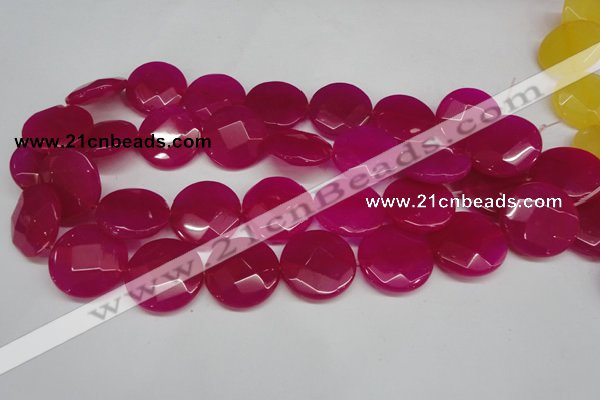 CCN270 15.5 inches 25mm faceted coin candy jade beads wholesale