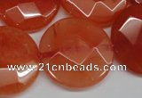 CCN271 15.5 inches 25mm faceted coin candy jade beads wholesale