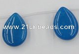 CCN2710 Top-drilled 18*25mm flat teardrop candy jade beads