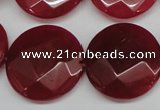 CCN273 15.5 inches 25mm faceted coin candy jade beads wholesale