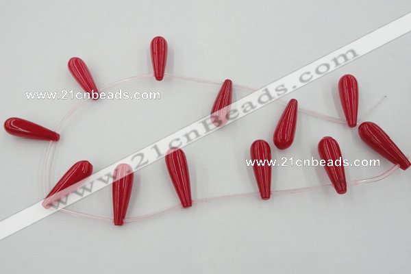 CCN2734 Top-drilled 10*30mm teardrop candy jade beads wholesale