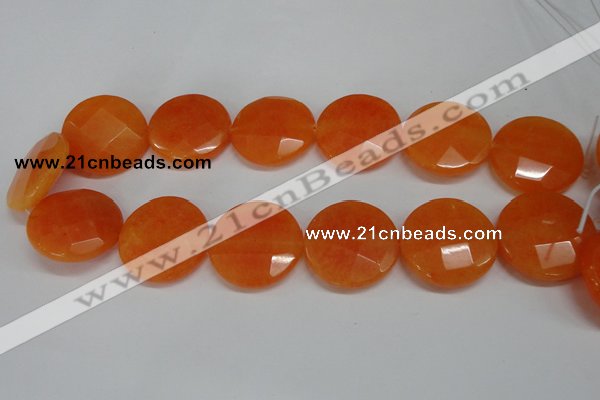 CCN281 15.5 inches 30mm faceted coin candy jade beads wholesale