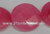 CCN282 15.5 inches 30mm faceted coin candy jade beads wholesale