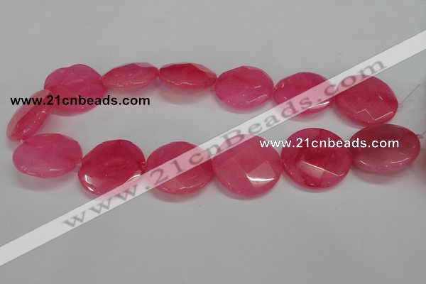 CCN282 15.5 inches 30mm faceted coin candy jade beads wholesale