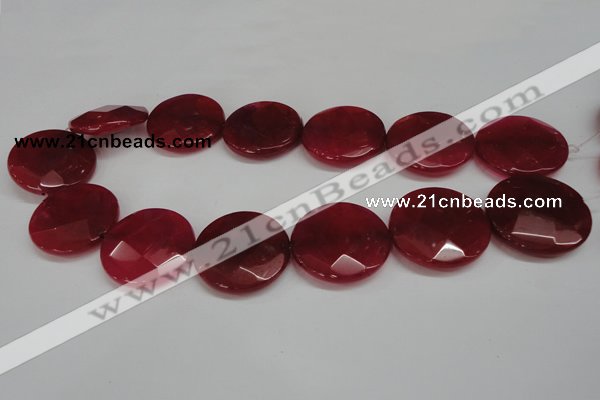 CCN284 15.5 inches 30mm faceted coin candy jade beads wholesale