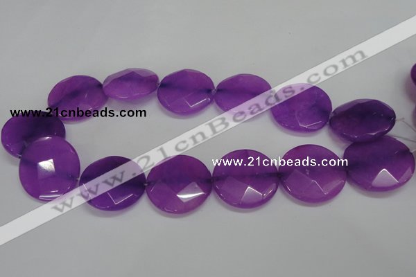 CCN285 15.5 inches 30mm faceted coin candy jade beads wholesale