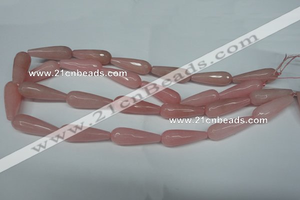 CCN2881 15.5 inches 10*30mm faceted teardrop candy jade beads