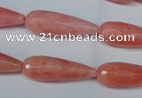 CCN2882 15.5 inches 10*30mm faceted teardrop candy jade beads