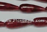 CCN2884 15.5 inches 10*30mm faceted teardrop candy jade beads