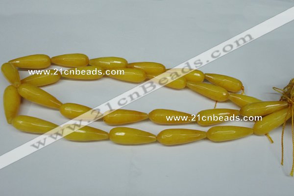 CCN2886 15.5 inches 10*30mm faceted teardrop candy jade beads