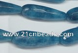 CCN2887 15.5 inches 10*30mm faceted teardrop candy jade beads