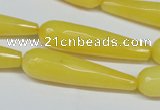 CCN2892 15.5 inches 10*40mm faceted teardrop candy jade beads
