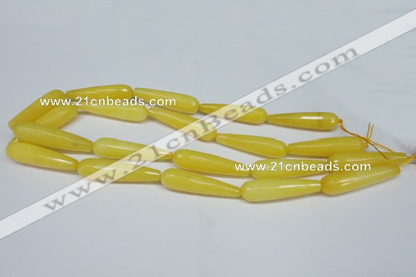 CCN2892 15.5 inches 10*40mm faceted teardrop candy jade beads