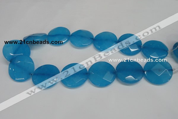 CCN290 15.5 inches 30mm faceted coin candy jade beads wholesale