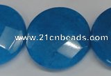 CCN291 15.5 inches 30mm faceted coin candy jade beads wholesale