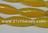 CCN2913 15.5 inches 10*30mm faceted rice candy jade beads