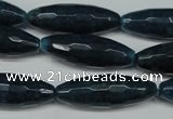 CCN2915 15.5 inches 10*30mm faceted rice candy jade beads