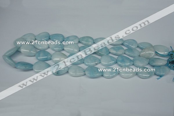 CCN2945 15.5 inches 13*18mm flat teardrop candy jade beads