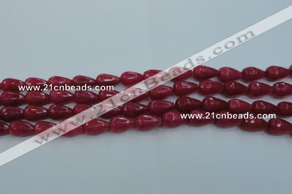 CCN3002 15.5 inches 10*15mm faceted teardrop candy jade beads