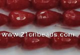 CCN3003 15.5 inches 10*15mm faceted teardrop candy jade beads