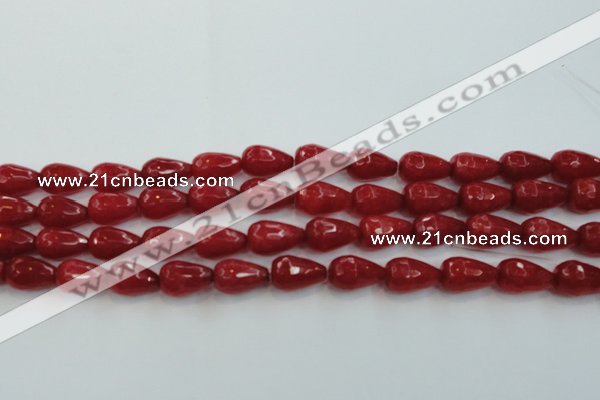 CCN3003 15.5 inches 10*15mm faceted teardrop candy jade beads