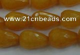 CCN3006 15.5 inches 10*15mm faceted teardrop candy jade beads