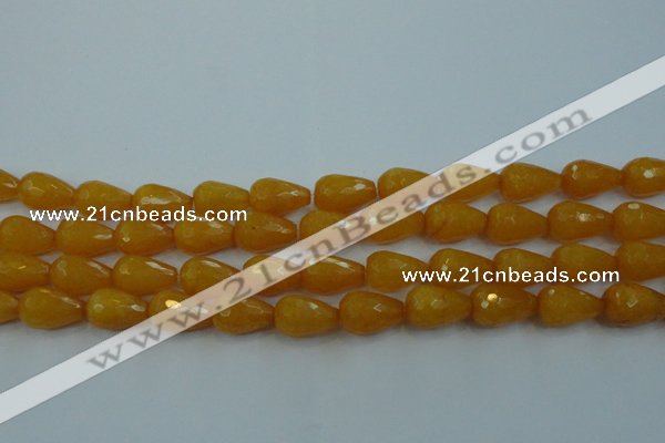 CCN3006 15.5 inches 10*15mm faceted teardrop candy jade beads